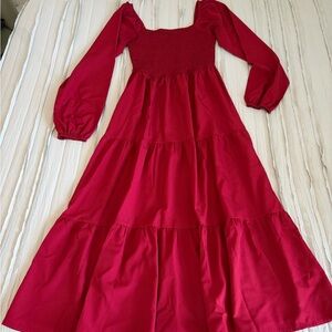 Anrabess Smocked Long Sleeve Tiered Dress | Size S